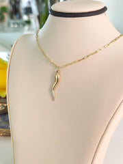 “ Italian Cornicello” Pendant - 14k Gold