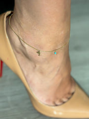 “Dolphin Wave” Anklet - 14k Gold