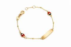 Ladybug Baby ID Bracelet - 14K Yellow Gold