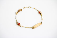 Ladybug Baby ID Bracelet - 14K Yellow Gold