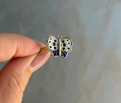 14k Gold Blue Butterfly Ring