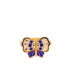 14k Gold Blue Butterfly Ring