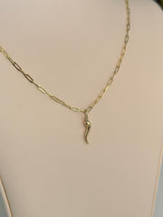 “ Italian Cornicello” Pendant - 14k Gold