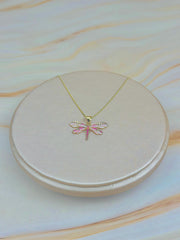 “Dragonfly Kiss” Pendant - 14k Gold