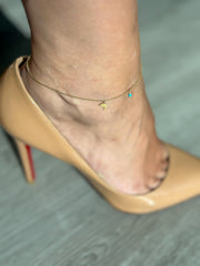 “Dolphin Wave” Anklet - 14k Gold