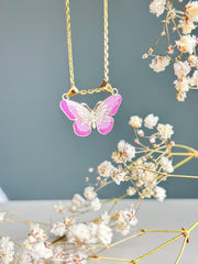 “Rosy Wings” Pendant - 14k Gold