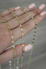“Sun Oval” Chain - 14k Gold