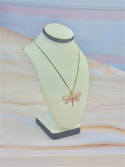 “Dragonfly Kiss” Pendant - 14k Gold