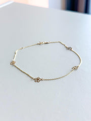 “Flower Glow” Anklet - 14k Gold