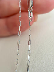 “Snow Paperclip” Chain – 14k White Gold