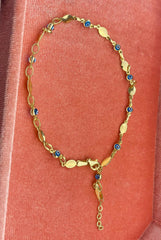 “Blue Amulet” Anklet - 14k Gold