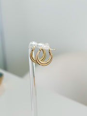 “Tiny Texture Hoops” – 10k or 14k Solid Gold