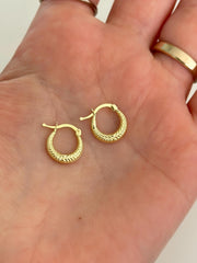“Mini Braided Hoops” – 10k or 14k Solid Gold