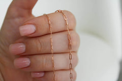 “Rose Paperclip” Chain - 14k Gold