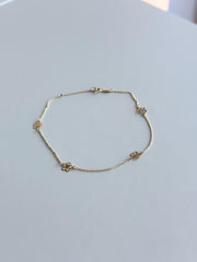“Flower Glow” Anklet - 14k Gold