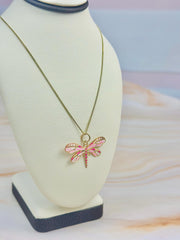 “Dragonfly Kiss” Pendant - 14k Gold