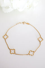 “Dainty Clover” Bracelet - 14k Gold