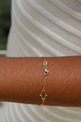 “Dainty Hamsa” Bracelet - 14k Gold