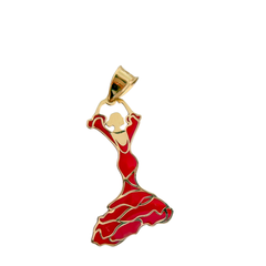 “Red Tango” Pendant – 14k Solid Gold