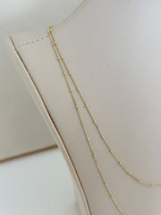 “Beaded Cuban” Chain – 14k Solid Gold