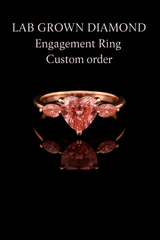 2ct Rose Heart Diamond Engagement Ring - 14k Gold Band, Marquise 0.5ct Diamond Lab Grown