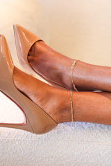 “Two-Tone Cable” Anklet – 10k Solid Gold