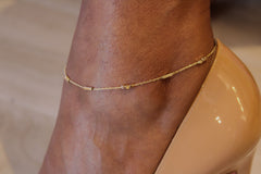 “Delicate Bar” Anklet – 10k Solid Gold