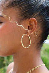 “Textured Gold Hoops” – 10k Gold