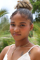 “Textured Gold Hoops” – 10k Gold