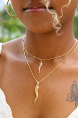 “ Italian Cornicello” Pendant - 14k Gold