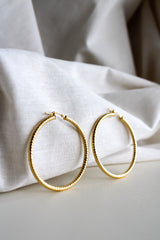 “Textured Gold Hoops” – 10k Gold
