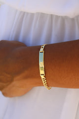 “Name Tag Cuban Bracelet” – 14k Solid Gold