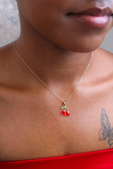 “Sweet Cherry” Pendant – 14k Solid Gold