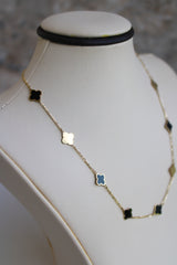 “Lucky Duo” Clover Necklace – 14k Solid Gold