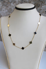 “Lucky Duo” Clover Necklace – 14k Solid Gold