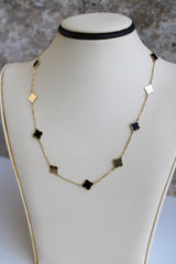 “Lucky Duo” Clover Necklace – 14k Solid Gold