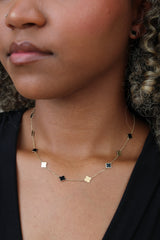 “Lucky Duo” Clover Necklace – 14k Solid Gold