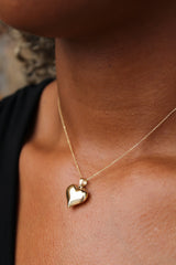 “Puffed Heart” Pendant – 10k Solid Gold