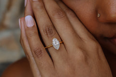 “Signature Marquise” Engagement Ring – 1 CT or 2 CT Lab Diamond