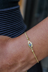 “Golden Evil Eye” Bracelet – 10k Solid Gold