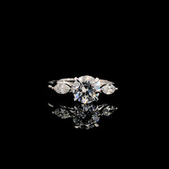 “Marquise Accents” Engagement Ring – 2.63CT Lab Diamond
