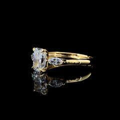“Golden Cushion” Engagement Ring – 1.04 CT Lab Diamond