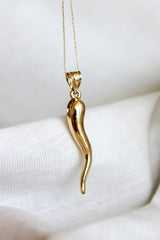 “ Italian Cornicello” Pendant - 14k Gold