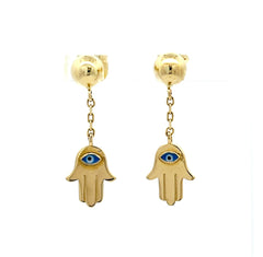 “Hamsa Eye” Earrings - 14k Gold