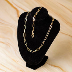“Flat Paperclip” Chain - 14k Gold