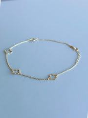 “Clover Charm” Anklet - 14k Gold