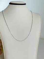 “Snow Paperclip” Chain – 14k White Gold