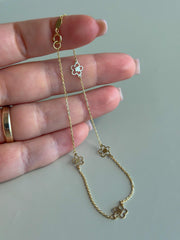 “Flower Glow” Anklet - 14k Gold