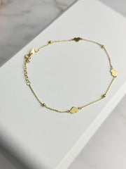 “Golden Heart” Anklet - 14k Gold