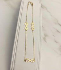 “Infinity Link” Anklet - 14k Gold